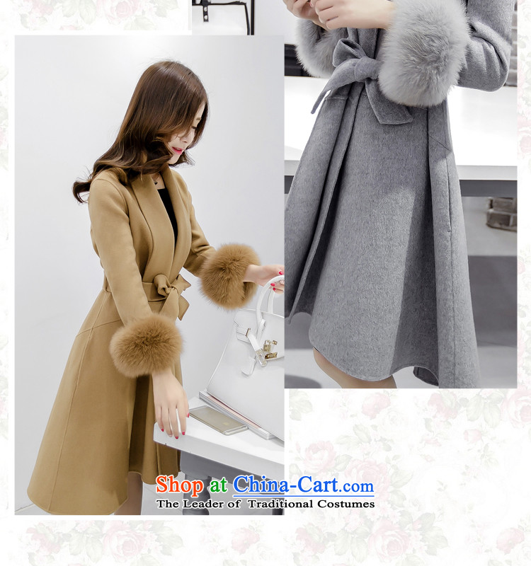 Carleen May 2015 winter clothing new gross jacket female thick in this long Solid Color Korean women's coat Sau San gray M picture, prices, brand platters! The elections are supplied in the national character of distribution, so action, buy now enjoy more preferential! As soon as possible.