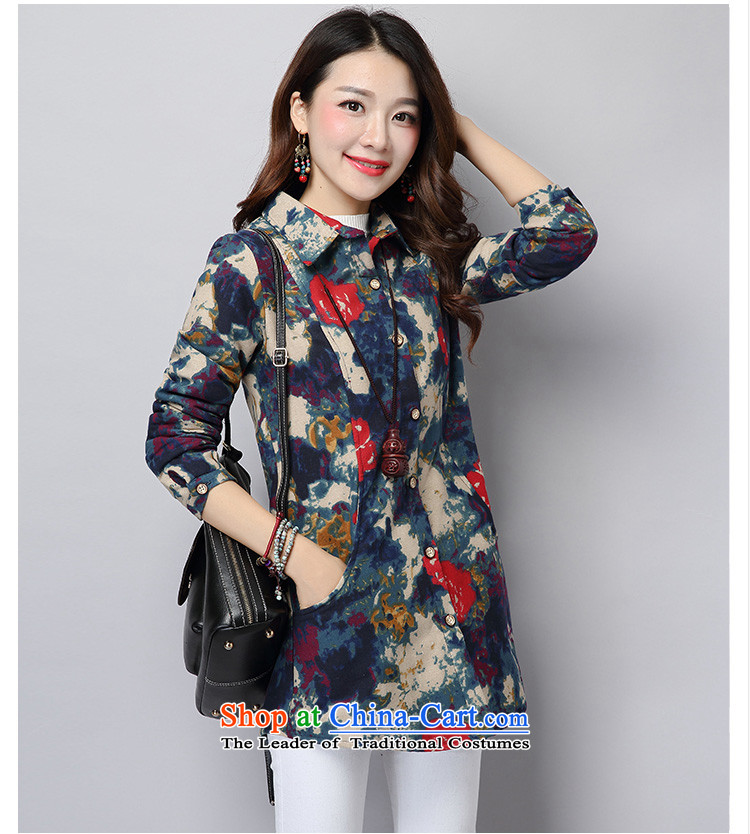 According to the Italian shirts Xin Yi Girls 2015 autumn and winter new stamp in the retro long for women cotton linen cotton shirt Y422 thickened the blue M picture, prices, brand platters! The elections are supplied in the national character of distribution, so action, buy now enjoy more preferential! As soon as possible.