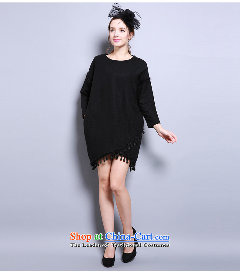 Luo Shani Flower Code women's dresses thick sister winter clothing new Drop-Needle LS increase to loose video thin 13301 mm thick black 4XL- pre-sale within 3 days of the Shipment Picture, prices, brand platters! The elections are supplied in the national character of distribution, so action, buy now enjoy more preferential! As soon as possible.