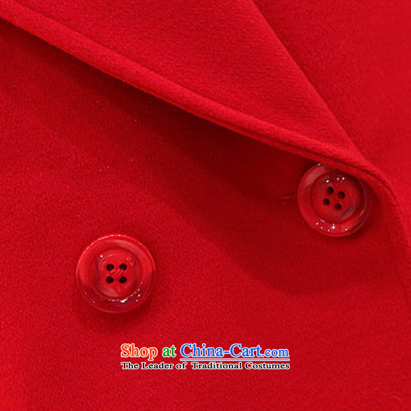 Pure color in the long red cloak? lapel of XL, so (XINYARAN) , , , shopping on the Internet