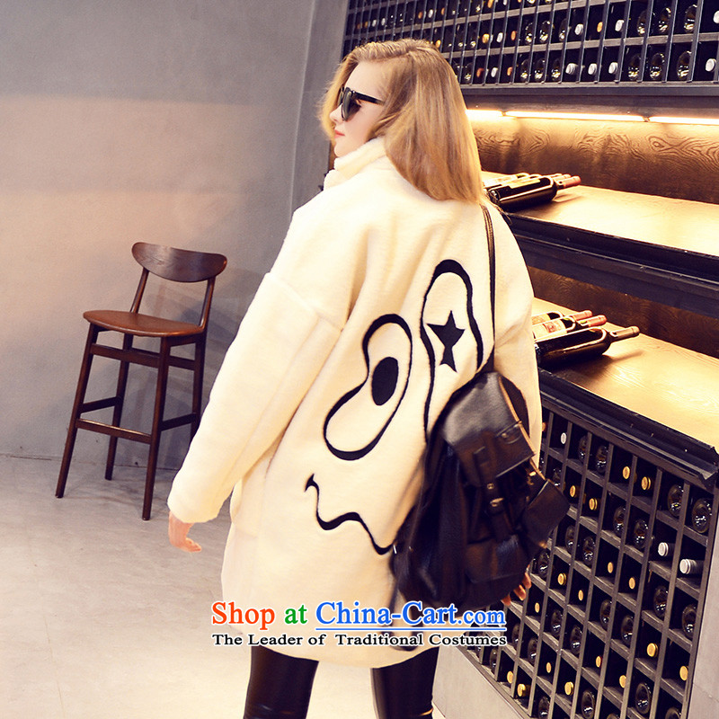 Use Show 2015 winter clothing new product version won a solid color coats that long, long-sleeved jacket is relaxd temperament female m White are code, puzzle-soo (MISHOW) , , , shopping on the Internet