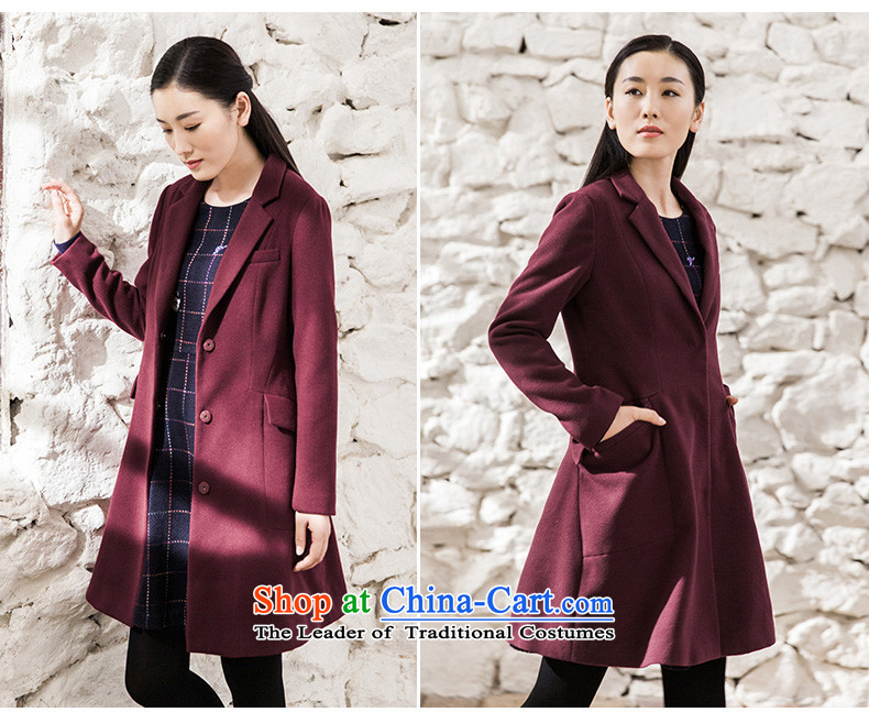 Athena Chu Cayman 2015 winter clothing new minimalist pure color long coats)??- 8543210512 (female jacket wine red M picture, prices, brand platters! The elections are supplied in the national character of distribution, so action, buy now enjoy more preferential! As soon as possible.