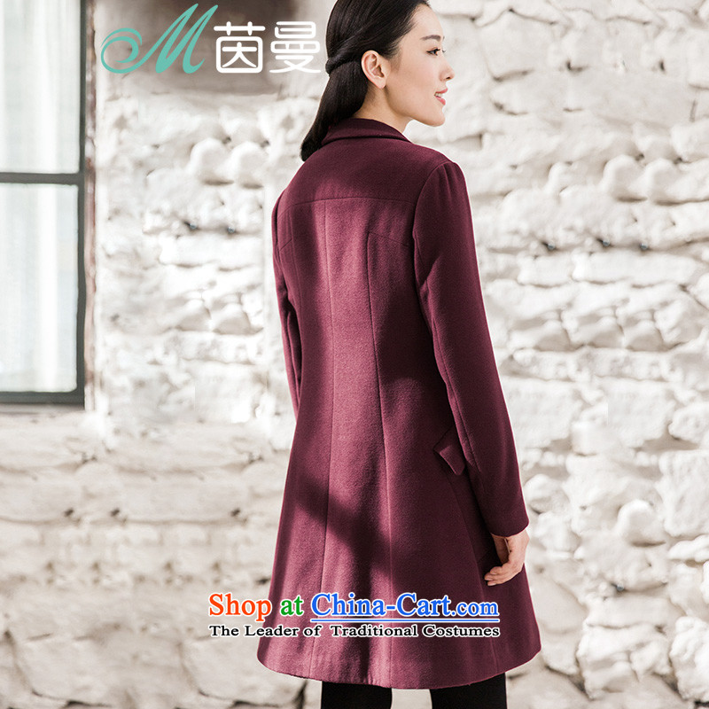 Athena Chu Cayman 2015 winter clothing new minimalist pure color long coats)??- 8543210512 (female jacket wine red M Athena Chu (INMAN, DIRECTOR) , , , shopping on the Internet