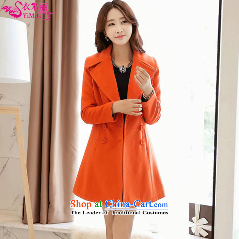 Yi Millies warm winter 2015 Korean double-a wool coat 829 Orange XXL, Yi Millies shopping on the Internet has been pressed.