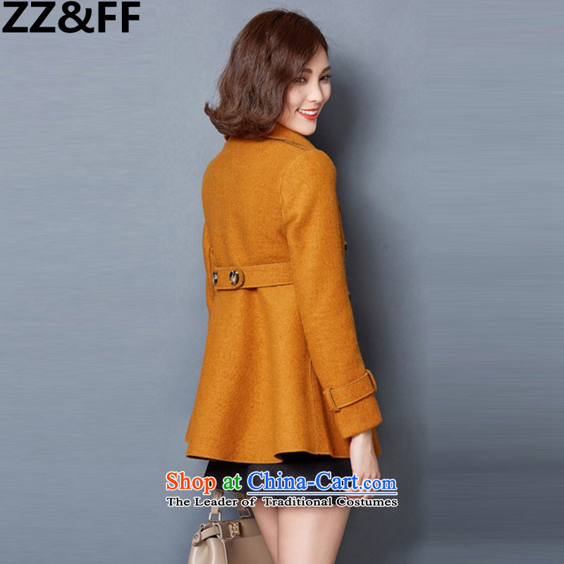 2015 Autumn and winter Zz&ff new stylish decorated Korean girl who video thin thick hair? overcoat 1586 khaki L,ZZ&FF,,, shopping on the Internet