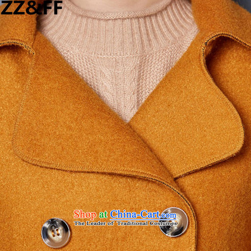 2015 Autumn and winter Zz&ff new stylish decorated Korean girl who video thin thick hair? overcoat 1586 khaki L,ZZ&FF,,, shopping on the Internet