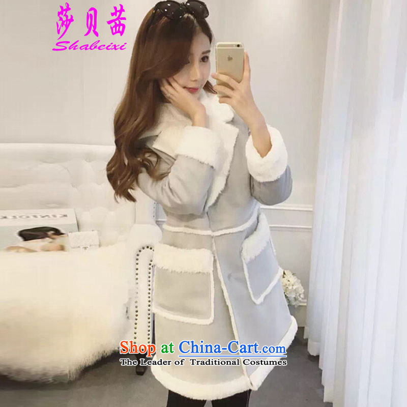 Elizabeth Bessie 2015 winter, Korean fashion sense of skin-stitching is designed to comply with gross jacket White M SA? Bessie (shabeixi) , , , shopping on the Internet