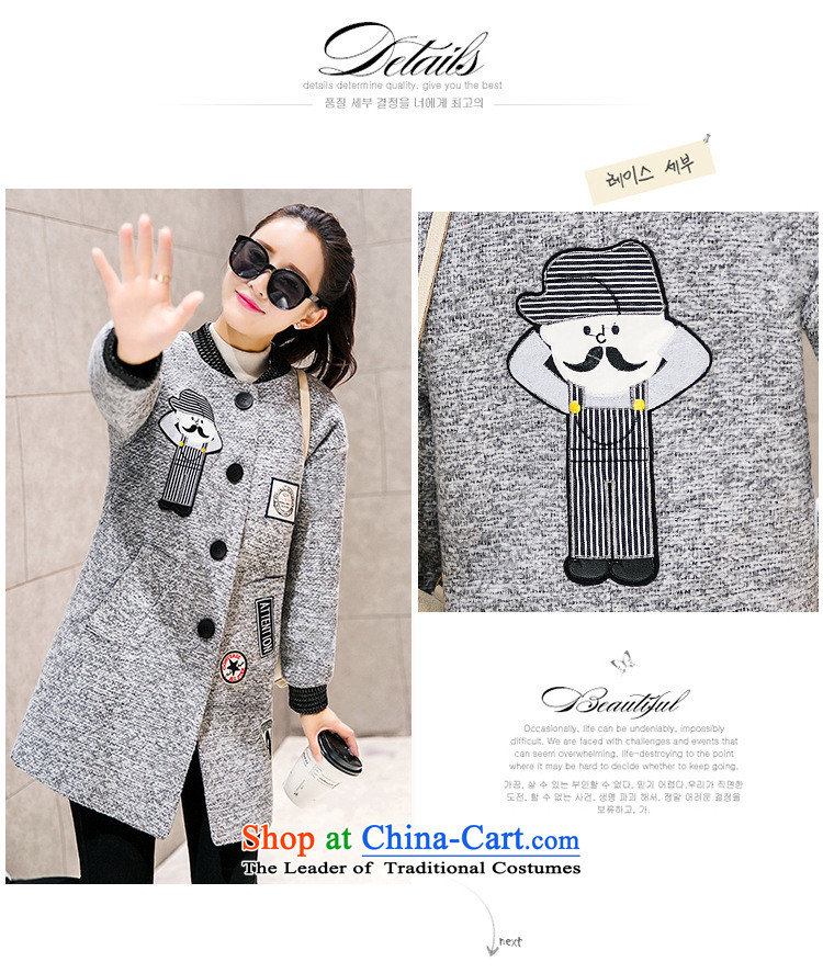 Cartoon embroidery thick and long)? sub-jacket Light Gray L picture, prices, brand platters! The elections are supplied in the national character of distribution, so action, buy now enjoy more preferential! As soon as possible.
