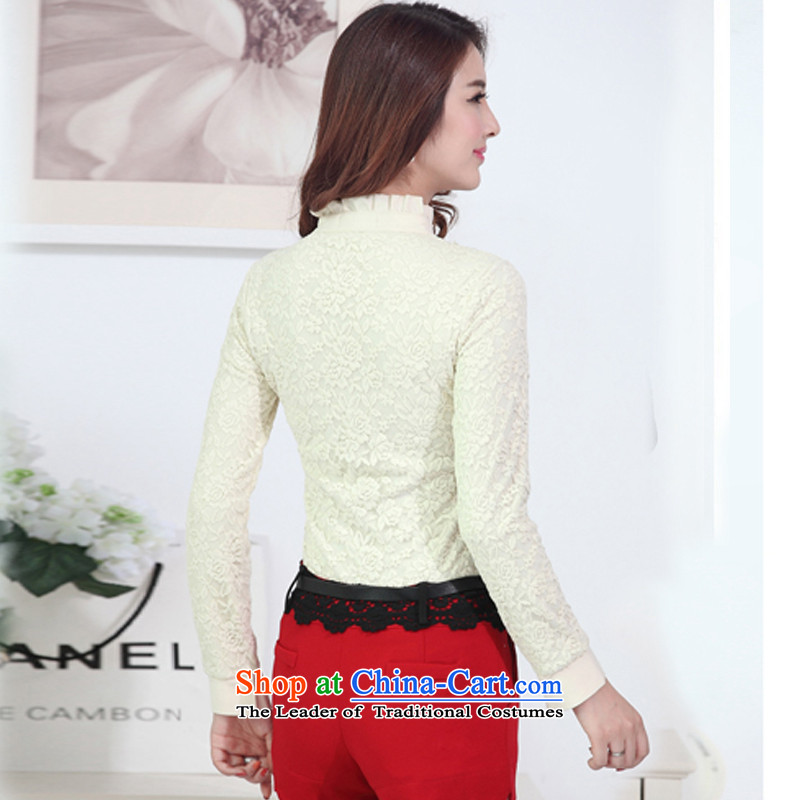 The officials of the fuseau larger female lace Mock-Neck Shirt, forming the lint-free thick thick mm to xl thermal underwear apricot 4XL, Fuseau Mano turbid , , , shopping on the Internet