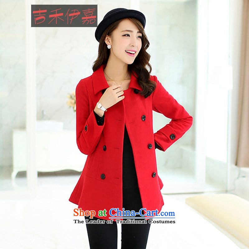 Gil Wo Ika 2015 winter clothing new sweet Mrs Fong Women's temperament in elegant jacket, college jacket, red gross? M Gil Wo Ika shopping on the Internet has been pressed.