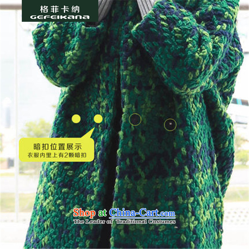 Guffy, gross? 2015 autumn and winter coats of Korean new women's loose video thin latticed coats that long thick hair? jacket female navy M Guffy Qana (GEFEIKANA) , , , shopping on the Internet