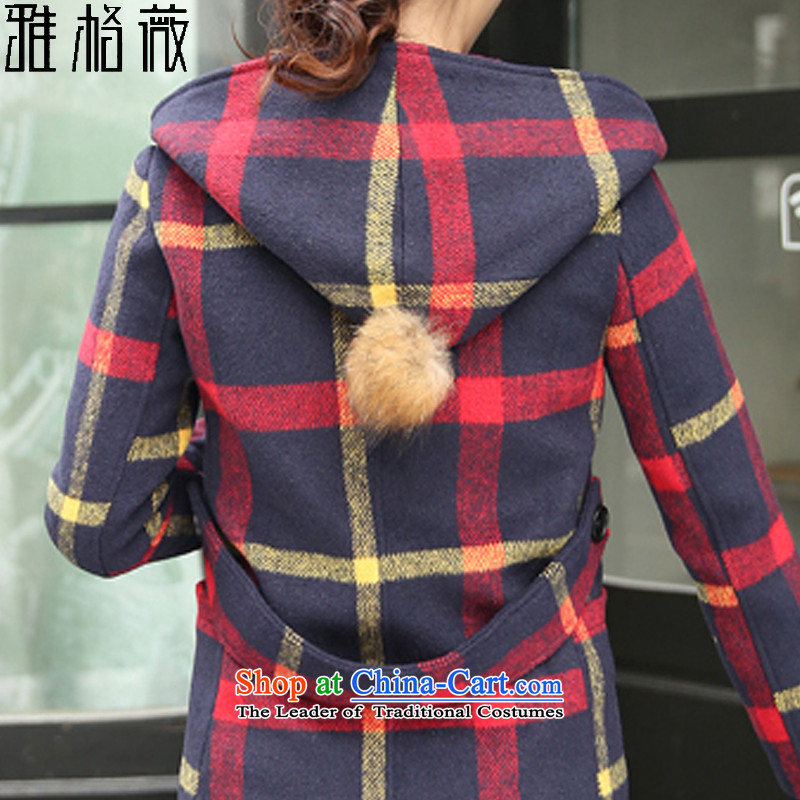 Jagueux Ms Audrey EU gross? 2015 autumn and winter coats female New England style terminal in the college of Sau San with cap a wool coat female red XL, Vicki jagueux shopping on the Internet has been pressed.