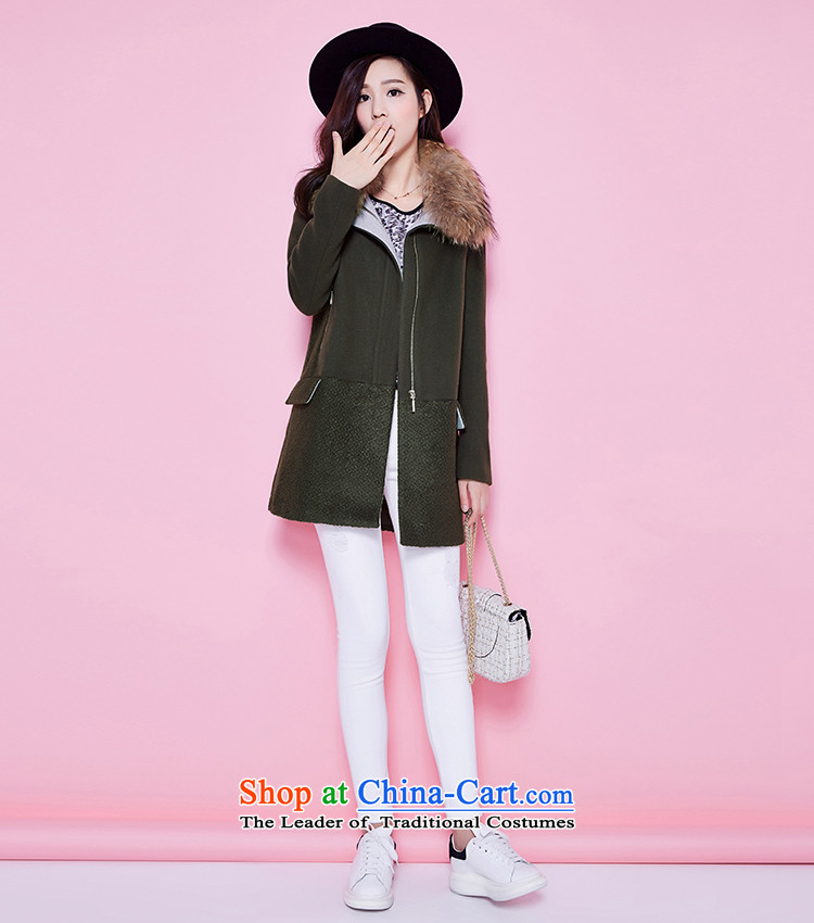 La Chapelle winter new nuclear sub gross for stitching fashion in the long hair? coats female army green S picture, prices, brand platters! The elections are supplied in the national character of distribution, so action, buy now enjoy more preferential! As soon as possible.