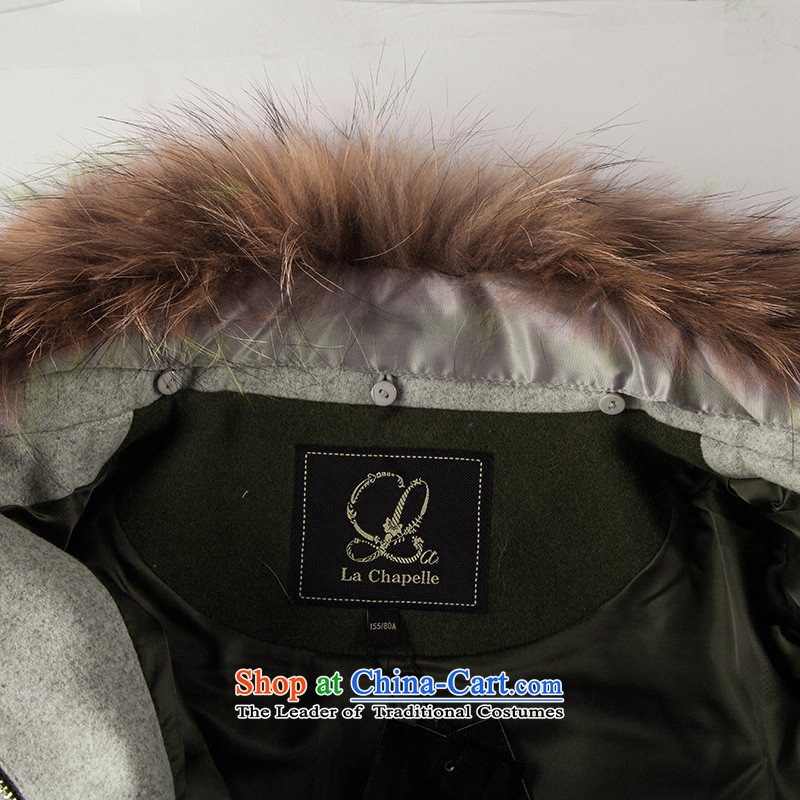La Chapelle winter new nuclear sub gross for stitching fashion in the long hair? coats female army green S,la chapelle,,, shopping on the Internet
