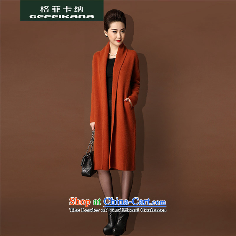 Guffy, gross new female jacket? 2015 stingrays, lint-free girls coats of solid color Sau San thick knitting cardigan middle-aged female replacing the red-orangeM