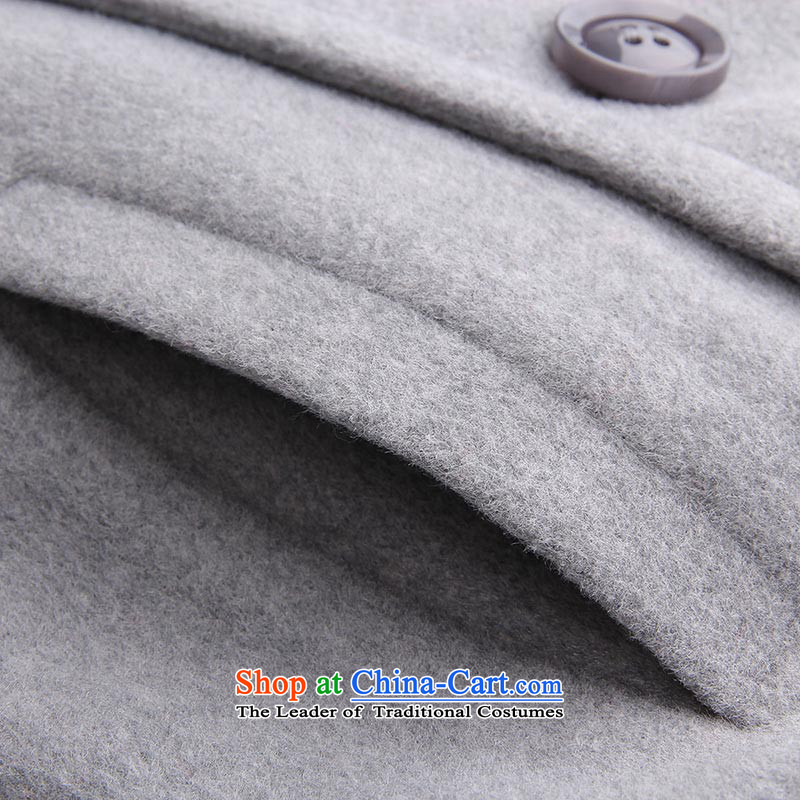 8po autumn and winter new products long-sleeved lapel Sau San temperament gross gray jacket XL, silk? Park shopping on the Internet has been pressed.