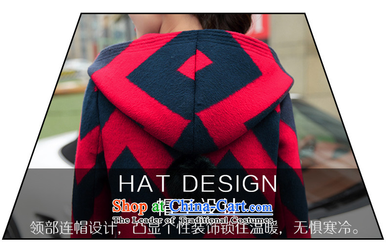 Xuan ina 2015 autumn and winter coats new gross? female jacket, long streaks in the stylish Korean cap windbreaker female RED M picture, prices, brand platters! The elections are supplied in the national character of distribution, so action, buy now enjoy more preferential! As soon as possible.