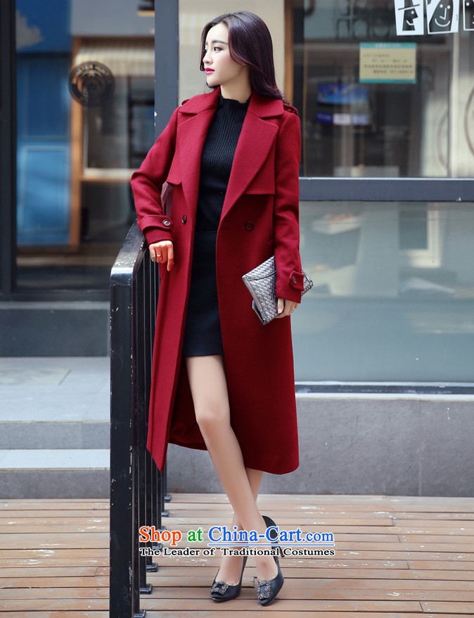 Coco Lee Coe female jacket coat gross? 2015 autumn and winter female double-long a windbreaker female Q5D wine red M picture, prices, brand platters! The elections are supplied in the national character of distribution, so action, buy now enjoy more preferential! As soon as possible.