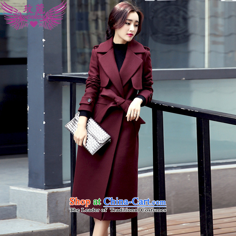 Coco Lee Coe female jacket coat gross? 2015 autumn and winter female double-long a windbreaker female Q5 M, wine red deep Coco Lee Curtis Institute , , , shopping on the Internet