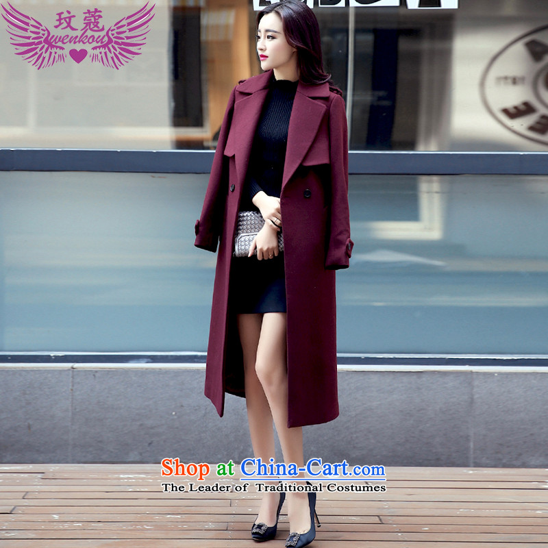 Coco Lee Coe female jacket coat gross? 2015 autumn and winter female double-long a windbreaker female Q5 M, wine red deep Coco Lee Curtis Institute , , , shopping on the Internet
