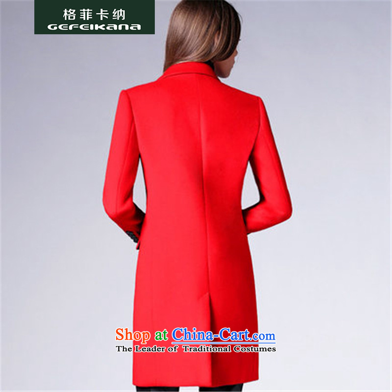 Guffy, gross? 2015 autumn and winter coats girl with a new women's body suit for decoration warm jacket coat a gross in long European site RED M Guffy Qana (GEFEIKANA) , , , shopping on the Internet