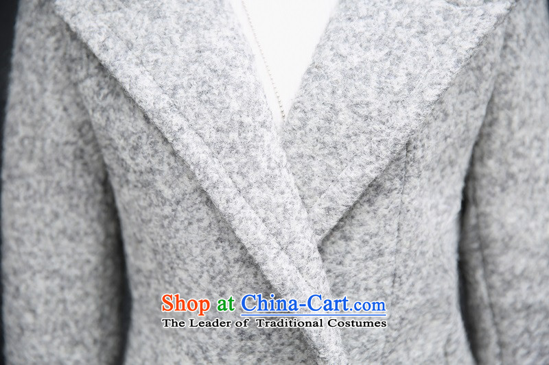 Gil Wo Ika 2015 new gross girls jacket? Long Fall/Winter Collections Korean women's young son lounge light gray overcoat M picture, prices, brand platters! The elections are supplied in the national character of distribution, so action, buy now enjoy more preferential! As soon as possible.