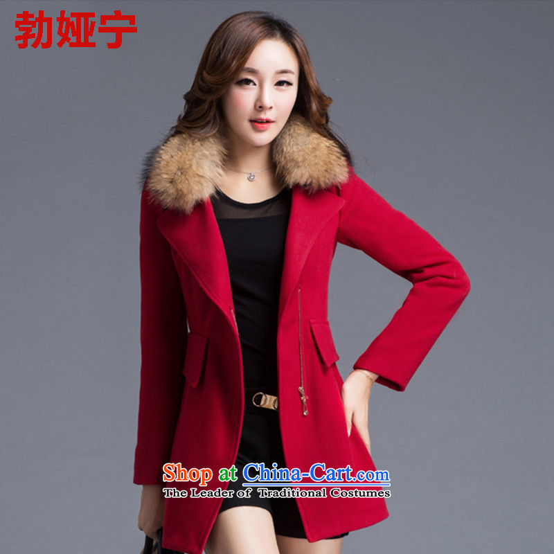 Buck Mulligan Ah ning for winter 2015 new gross? female Korean coats Wild Women 1020 Red Jacket??L