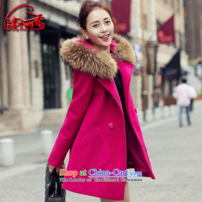 Clearwater Lai Hsiang gross? 2015 winter coats female new women in Korean long hair Sau San? female 226X coats of red?L