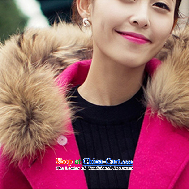 Clearwater Lai Hsiang gross? 2015 winter coats female new women in Korean long hair Sau San? female 226X coats of red , L, Clear Water, incense shopping on the Internet has been pressed.