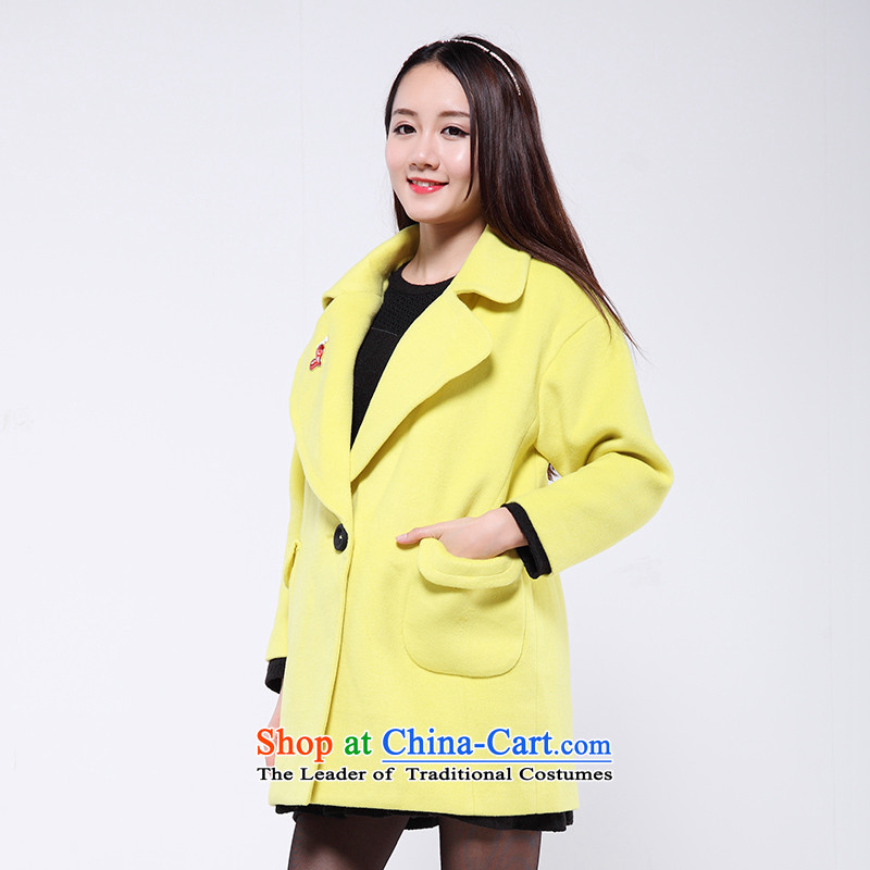 Flower to 2015 winter clothing new Korean loose video thin lapel gross fall/winter coats women? 30TD73555 lemonade Wong , flower to (duoyi) , , , shopping on the Internet