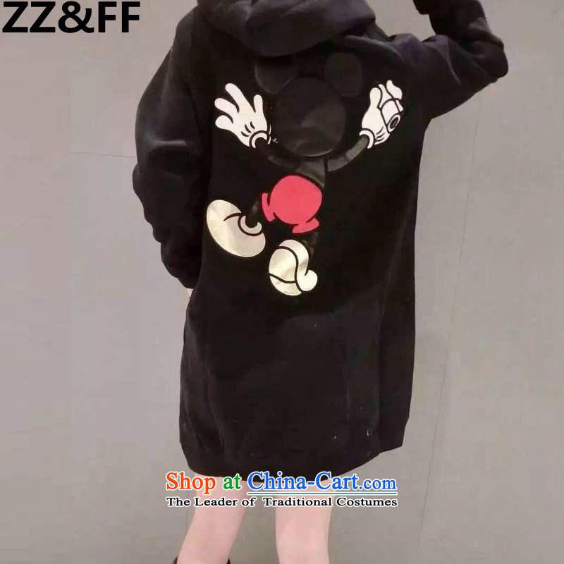 2015 New Korea Zz&ff version to xl autumn and winter female thick MM200 catty the lint-free video in thin long thick, black sweater XL,ZZ&FF,,, shopping on the Internet