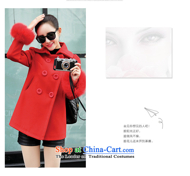 Xuan ina 2015 autumn and winter coats gross New?) cloak-general stylish Maomao cuff double-girl lake blue XL Photo, prices, brand platters! The elections are supplied in the national character of distribution, so action, buy now enjoy more preferential! As soon as possible.