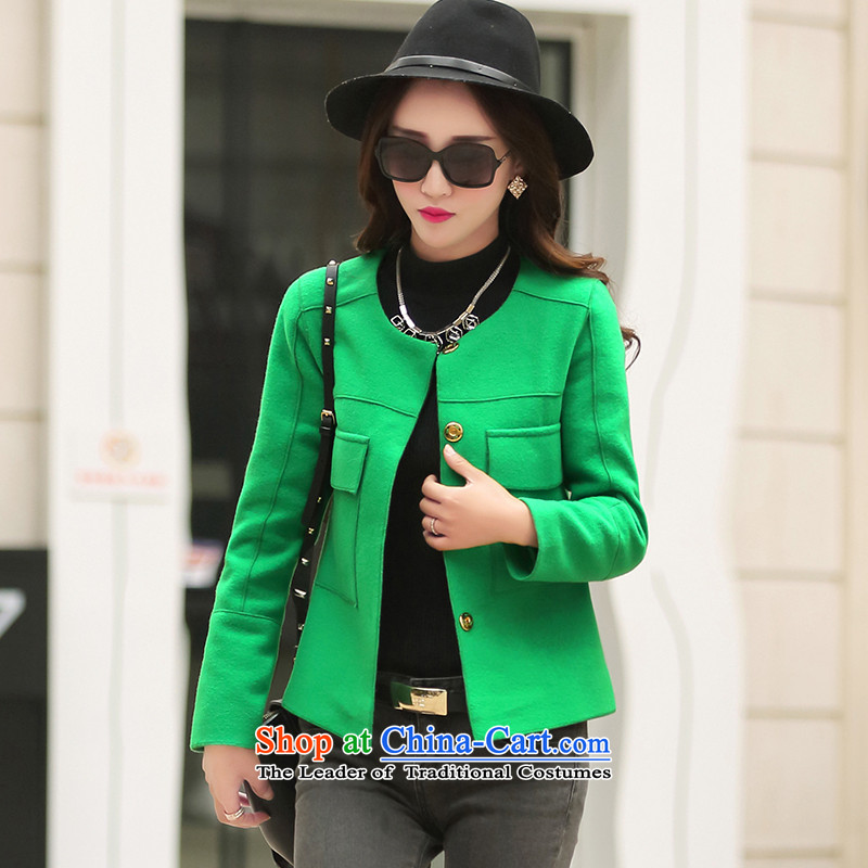 Products not woman winter 2015 new women's small-wind round-neck collar gross shortage of female jacket? Korean Sau San video thin long-sleeved T-shirt and a female green products not woman , , , M shopping on the Internet