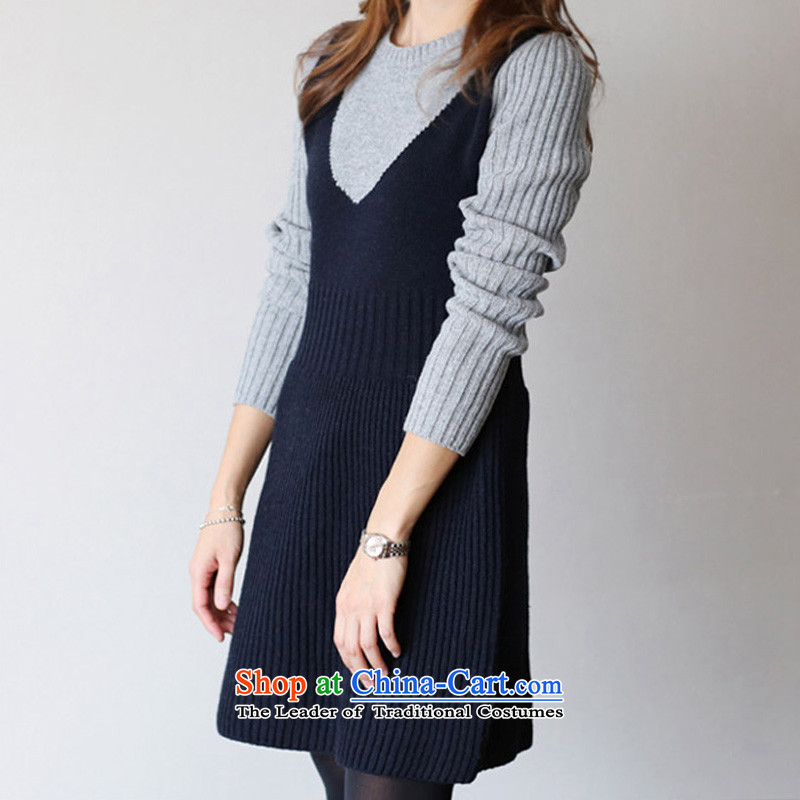 O Ya-ting to increase women's code 2015 autumn and winter new thick mm thin spell color graphics knitting sweater, forming the Stretch Dress Female5266 picture color 4XL recommends that you, O Jacob 160-180-ting (aoyating) , , , shopping on the Internet