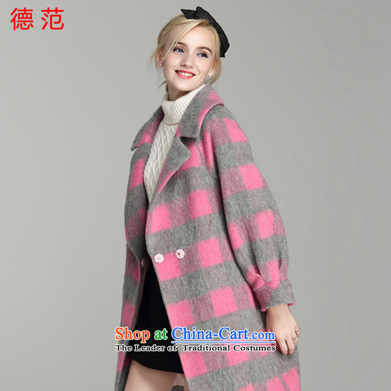 Van de 2015 Fall_Winter Collections female new Korean compartment long coats gross? cocoon-rotator cuff gross? female pinkS Jacket