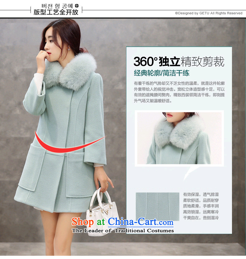 Van Gogh  2015 autumn and winter embroidered new Korean girl in gross? jacket long nagymaros collar cashmere overcoat so Sau San thick 1819 light green XL Photo, prices, brand platters! The elections are supplied in the national character of distribution, so action, buy now enjoy more preferential! As soon as possible.