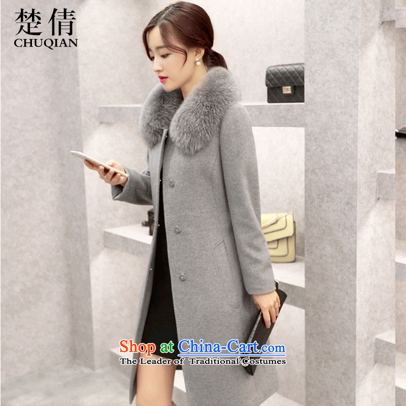 Chu Chien 2015 winter clothing new nagymaros for Sau San tie a wool coat gray XXL, Chor Chien (CHUQIAN) , , , shopping on the Internet