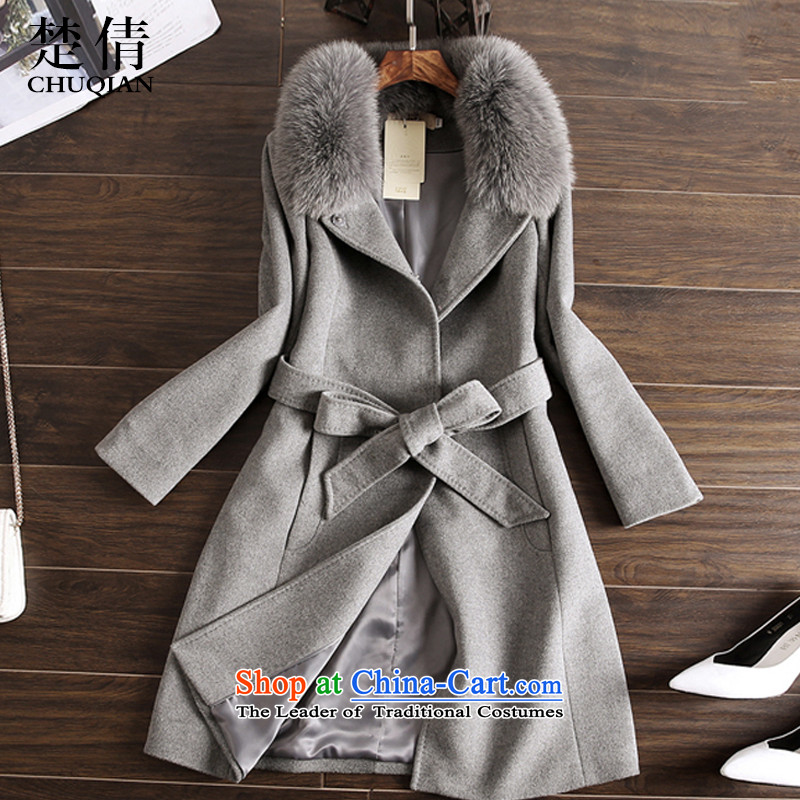 Chu Chien 2015 winter clothing new nagymaros for Sau San tie a wool coat gray XXL, Chor Chien (CHUQIAN) , , , shopping on the Internet