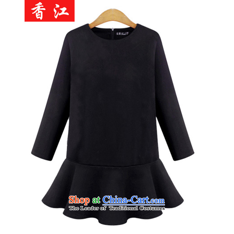 Xiang Jiang thick winter 2015 sister new larger women forming the thin clothes on video winter clothing in mm long) lint-free thick long-sleeved skirt was 6,352 large black 3XL, Xiangjiang , , , shopping on the Internet