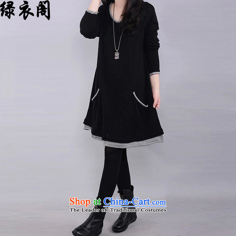 Green Room 2015 winter clothing on new larger women to increase expertise mm plus video and slender, lint-free Thick coated knit sweater female black XXL(135-150), amounted green room , , , shopping on the Internet