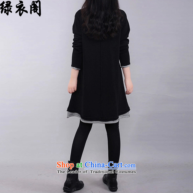 Green Room 2015 winter clothing on new larger women to increase expertise mm plus video and slender, lint-free Thick coated knit sweater female black XXL(135-150), amounted green room , , , shopping on the Internet