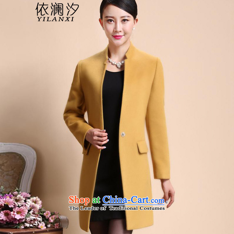 In accordance with the world gross New Hsichih girls jacket? Long fall inside a wool coat women 8566 Yellow 4XL