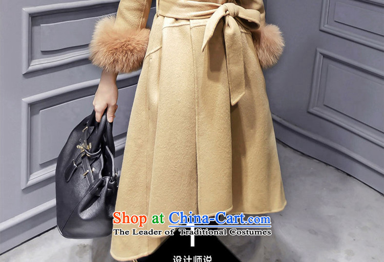 Sin has been decorated in 2015 new women's temperament as graphics thin v-neck in the autumn and winter coats that can warm long hair? jacket girls 
