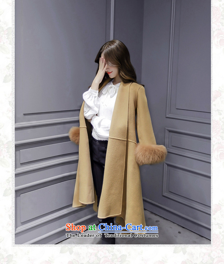 Sin has been decorated in 2015 new women's temperament as graphics thin v-neck in the autumn and winter coats that can warm long hair? jacket girls 