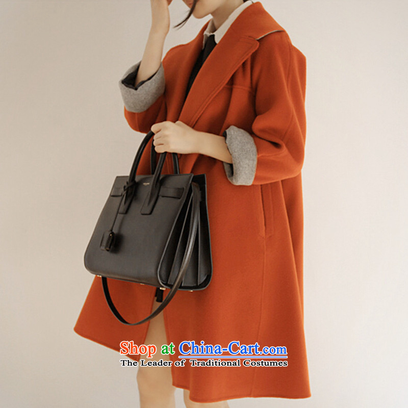 2015 winter clothing new Women's jacket coat women gross relaxd? Korean girl in gross? jacket long coats)? S, the orange red, qi (naluoqi) , , , shopping on the Internet