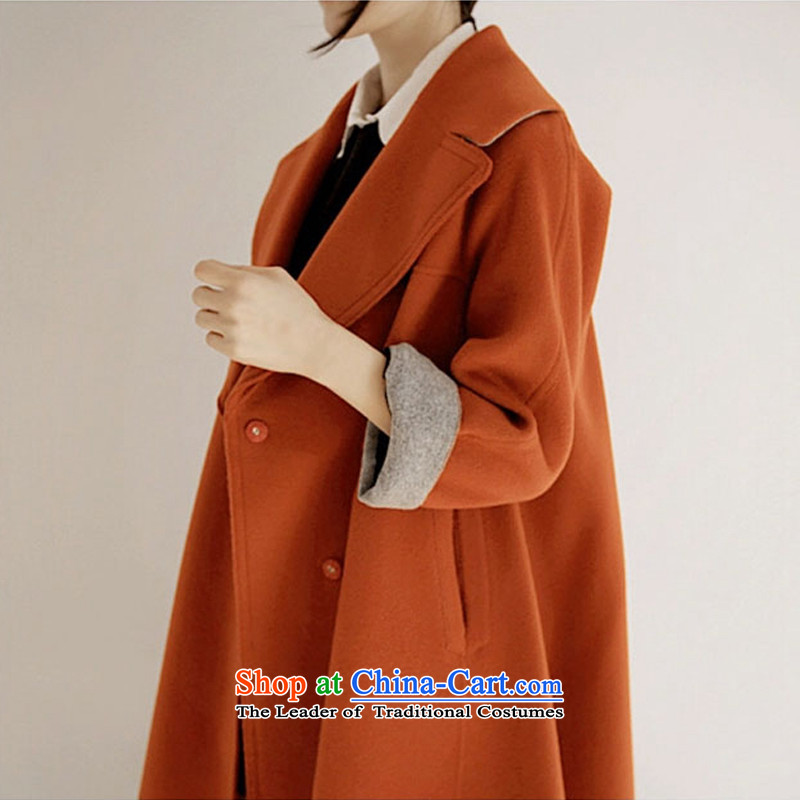 2015 winter clothing new Women's jacket coat women gross relaxd? Korean girl in gross? jacket long coats)? S, the orange red, qi (naluoqi) , , , shopping on the Internet