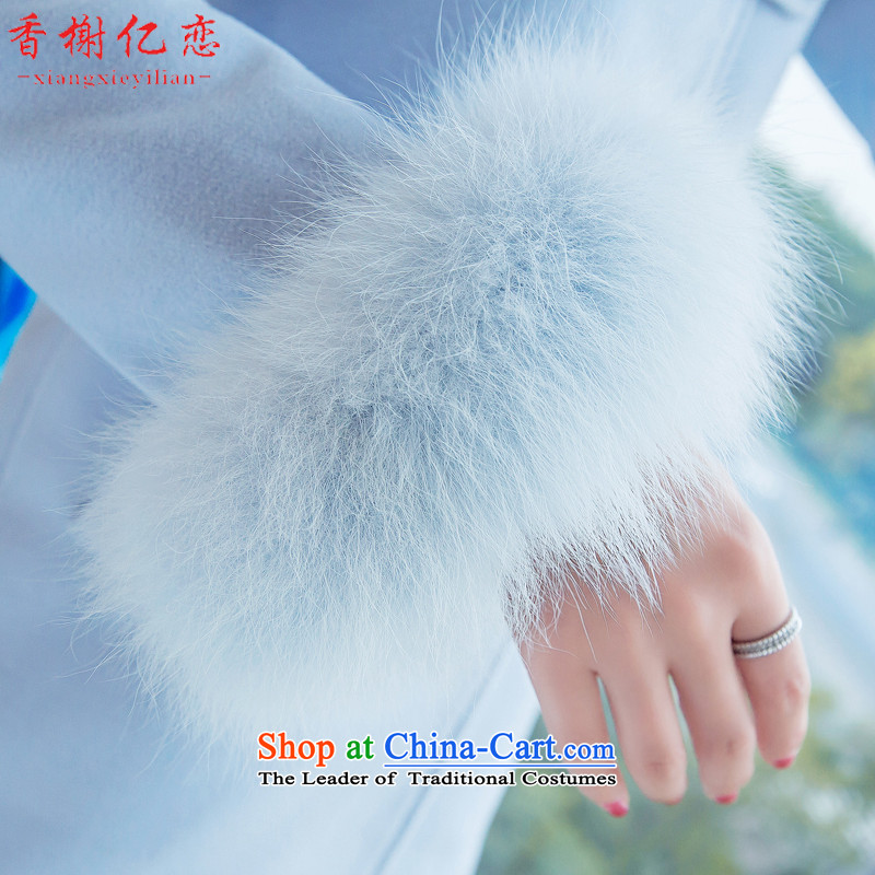 Champs billion Land 2015 Autumn new gross coats female hair? for Pocket Korean female jacket is   Gross X688 aqua-blue XL, Champs billion land (xiangxieyilian) , , , shopping on the Internet