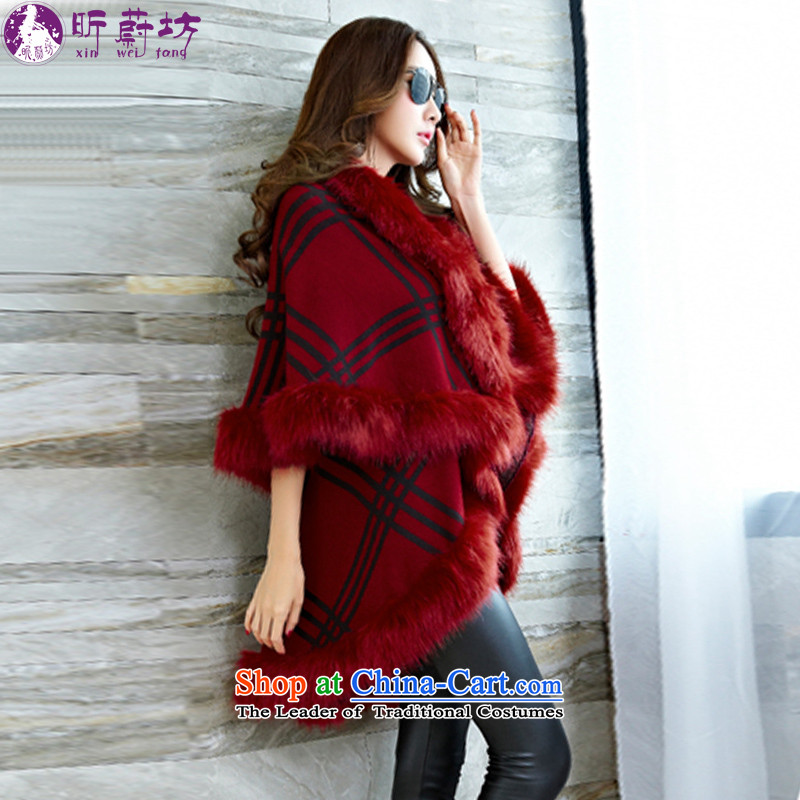 The litany of Workshop 2015 autumn and winter new women's stylish cloak shawl sweater jacket x6562 wine red are codes, Xin Ulsan Square shopping on the Internet has been pressed.