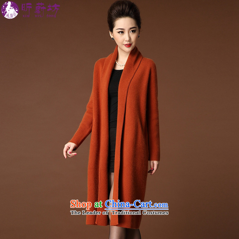 The litany of Workshop 2015 autumn and winter new female Korean Solid Color Sau San thick hair knitted jackets x8658? The red-orangeM