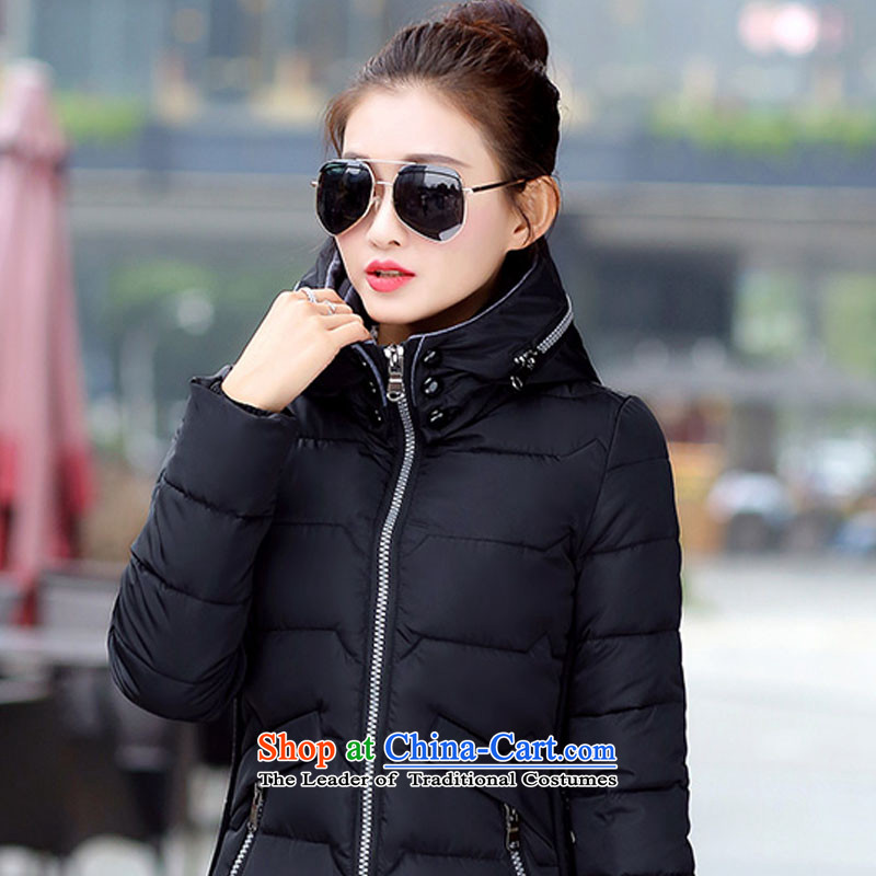 Flower to Isabelle 2015 winter clothing in new long feather cotton coat thick mm to increase the cap down jacket coat D2117 female black 6XL, flower to Isabelle (dufflsa) , , , shopping on the Internet